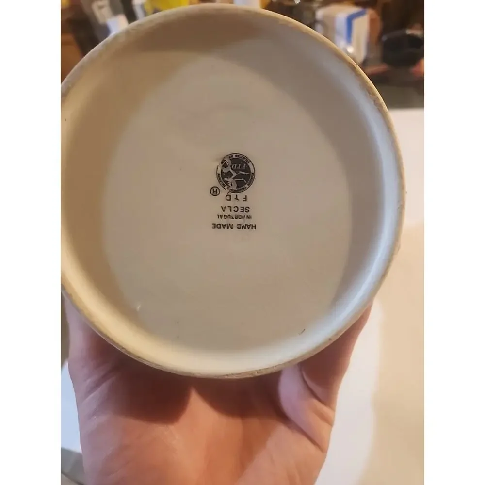 FTD Ceramic Milk Cream Can Shaped Ceramic Utensil Holder with Measurement Info